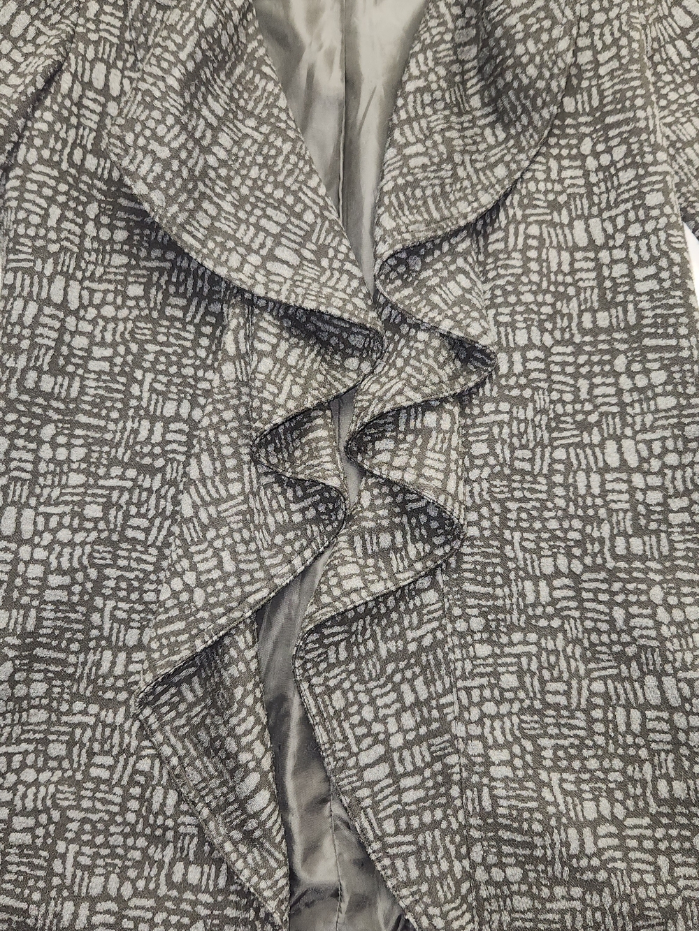 ⭐️Calvin Klein Draped Ruffle Jacket Office Professional No Size Tag See Pictures - Picture 4 of 10